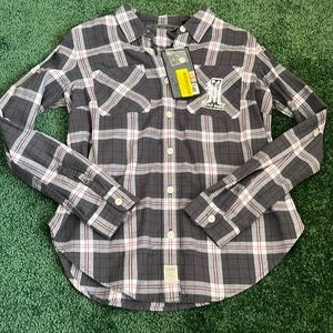 Harley-Davidson Black & White Plaid Button-Down Shirt